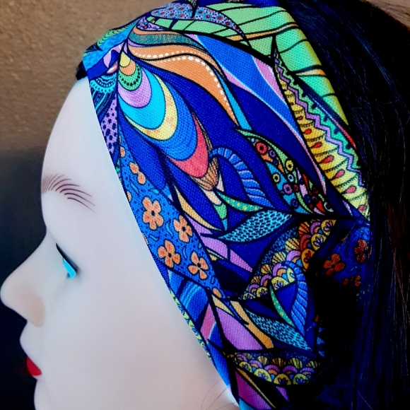 Layered feathers colorful wide fitness headband - Picture 3 of 4